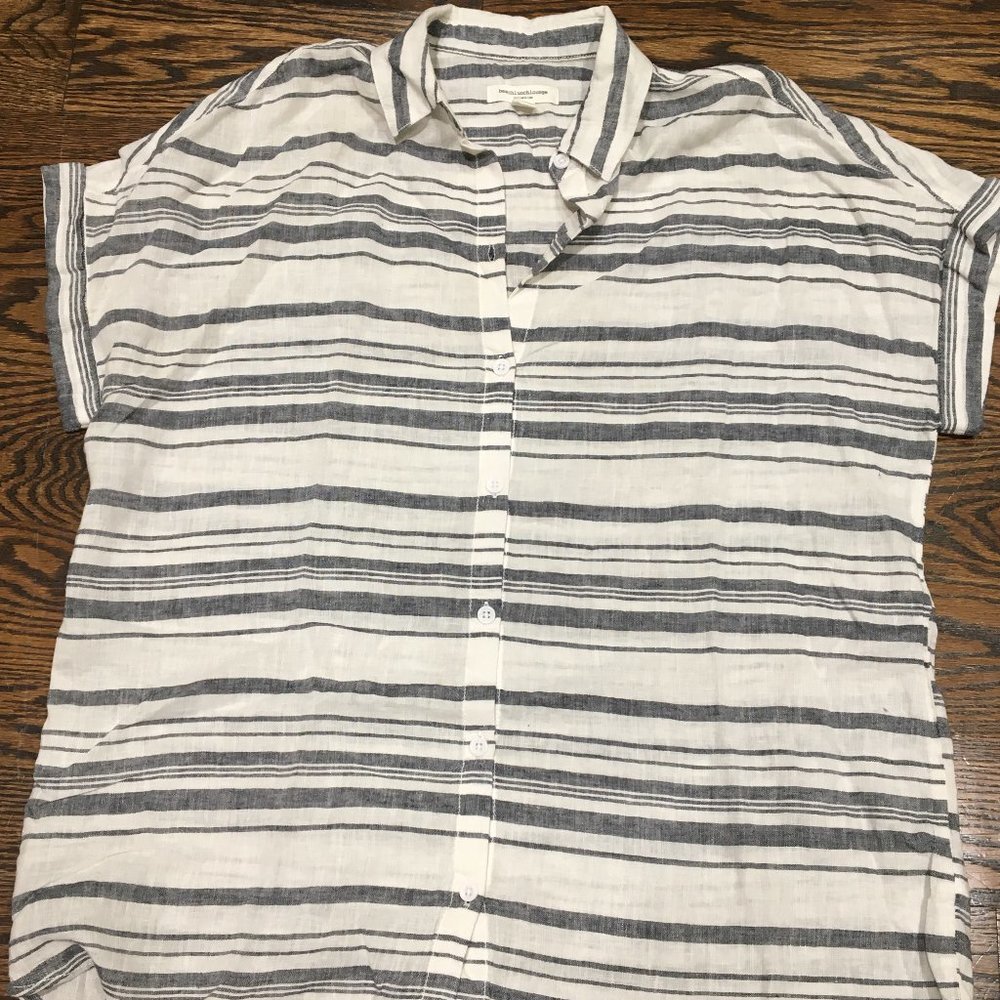 Beach Lunch Lounge Short Sleeve Linen Blouse